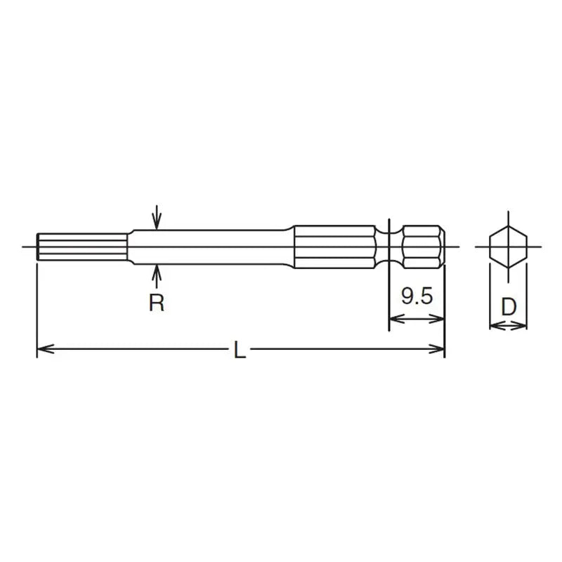 Ko-ken Tools 1/4 Hex Dr. Bit 3mm Hex Length 150mm Ko-ken Tools