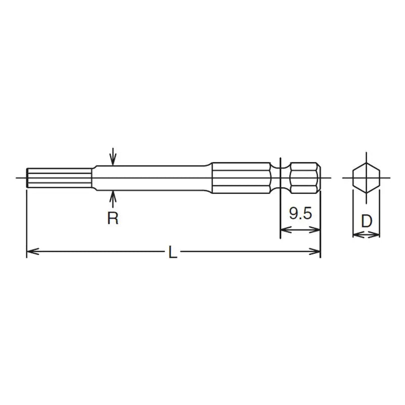 Ko-ken Tools 1/4 Hex Dr. Bit 6mm Hex Length 70mm Ko-ken Tools
