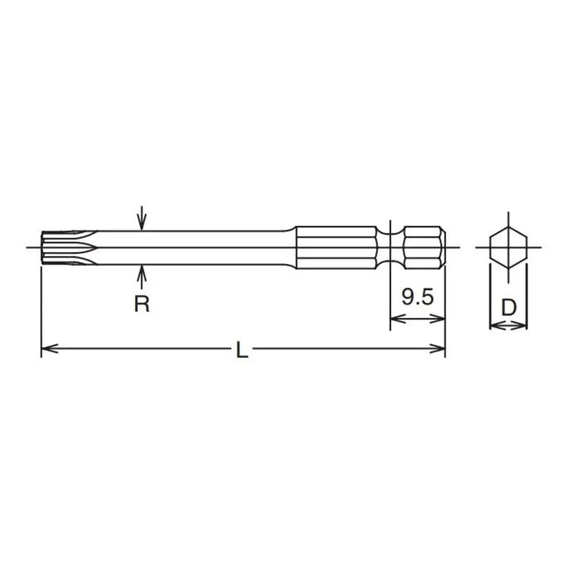 Ko-ken Tools 1/4 Hex Dr. Bit TORXPLUS 27IP Length 70mm Ko-ken Tools