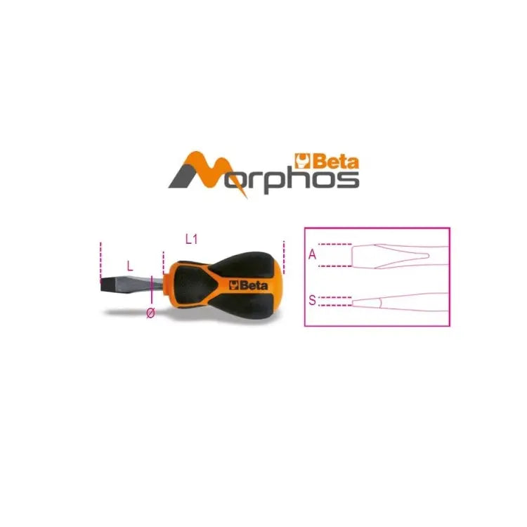 Beta Tools (Article# 1221N 4X30) Extra-Short Morphos Screwdriver for Slotted Head Screws - BT 012210103 