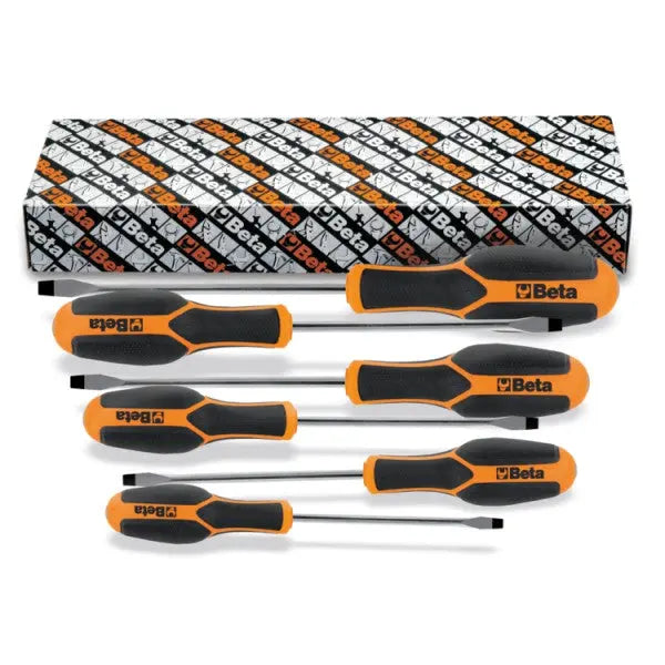 Beta Tools (Article# 1221/S6) Set of 6 Morphos Screwdrivers for Slotted Head Screws - BT 012210206 