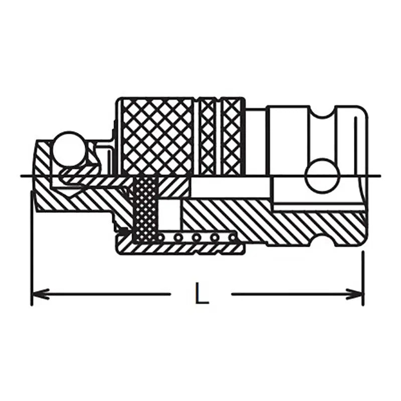 Ko-ken Tools 1/4 Sq. Dr. Adaptor 1/4 Square Length 35mm Locking Quick Release Ko-ken Tools