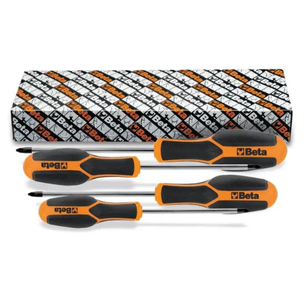 Beta Tools (Article# 1222/S4) Set of 4 Morphos Screwdrivers for Cross Head Phillips Screws - BT 012220204 