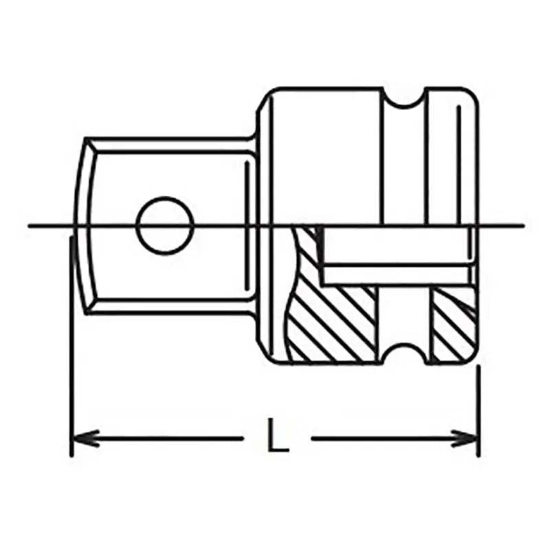 Ko-ken Tools 1/4 Sq. Dr. Adaptor 3/8 Square Length 22mm Ball type Ko-ken Tools