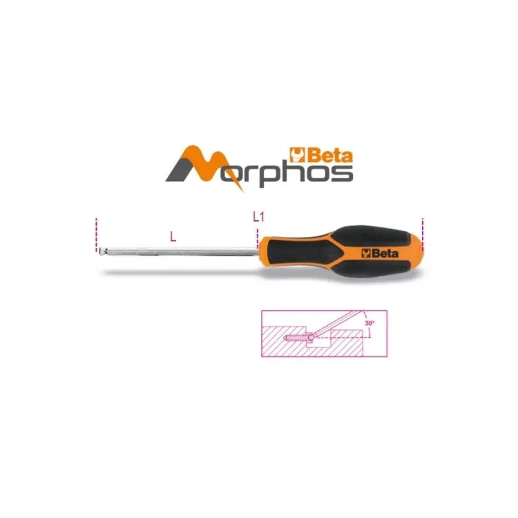 Beta Tools (Article# 1226BP 2,5) Morphos Ball Head Hexagon Driver with Handles - BT 012260325 