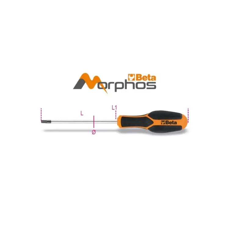Beta Tools (Article# 1228RTX 15) Screwdriver with Handles for Tamper Resistant Torx Screws - BT 012280115 