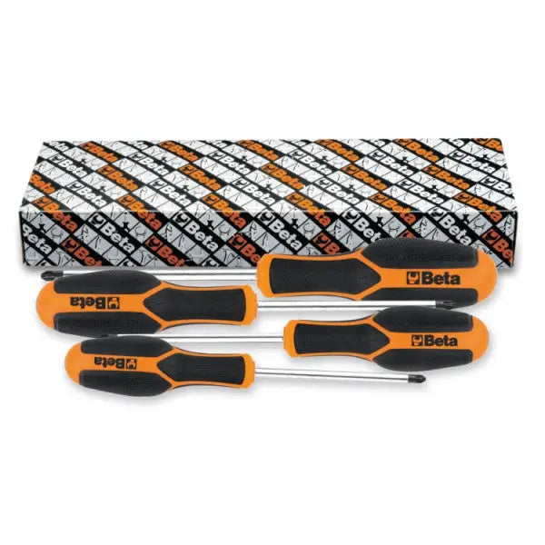 Beta Tools (Article# 1229PZ/S4) Set of 4 Screwdrivers for Cross Head Pozidriv-Supadriv Screws - BT 012290204 