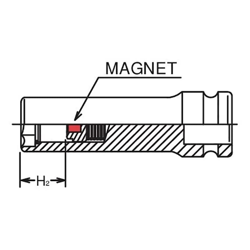 Ko-ken Tools 1/4 Sq. Dr. Socket 7mm 6 point Length 48mm Slide Magnet Ko-ken Tools
