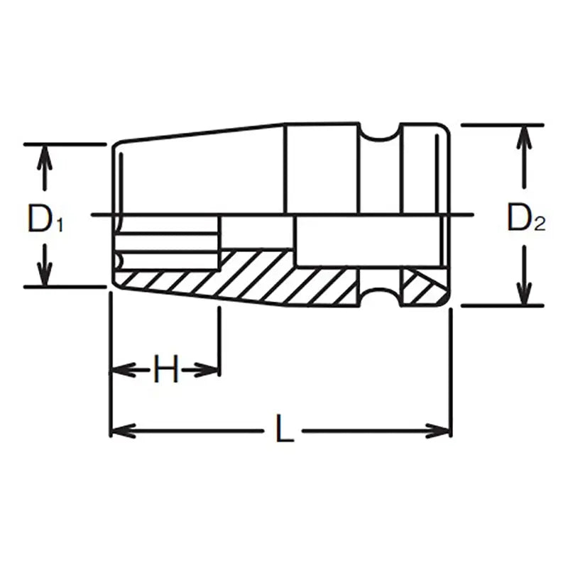 Ko-ken Tools 1/4 Sq. Dr. Socket 12mm Surface Length 23mm Ko-ken Tools