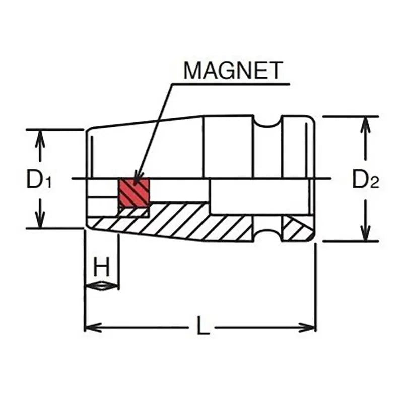 Ko-ken Tools 1/4 Sq. Dr. Socket 5/16 6 point Length 25mm Self-Tapping screw Magnet Ko-ken Tools