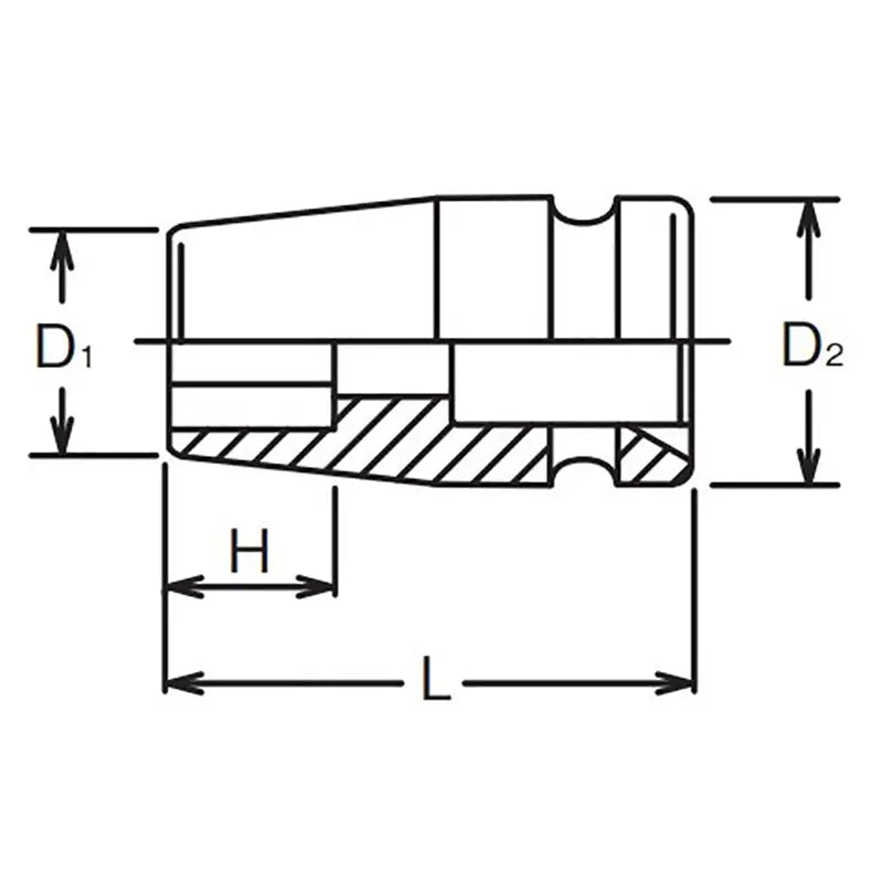 Ko-ken Tools 1/4 Sq. Dr. Socket 7mm 6 point Length 23mm Self-Tapping screw Ko-ken Tools