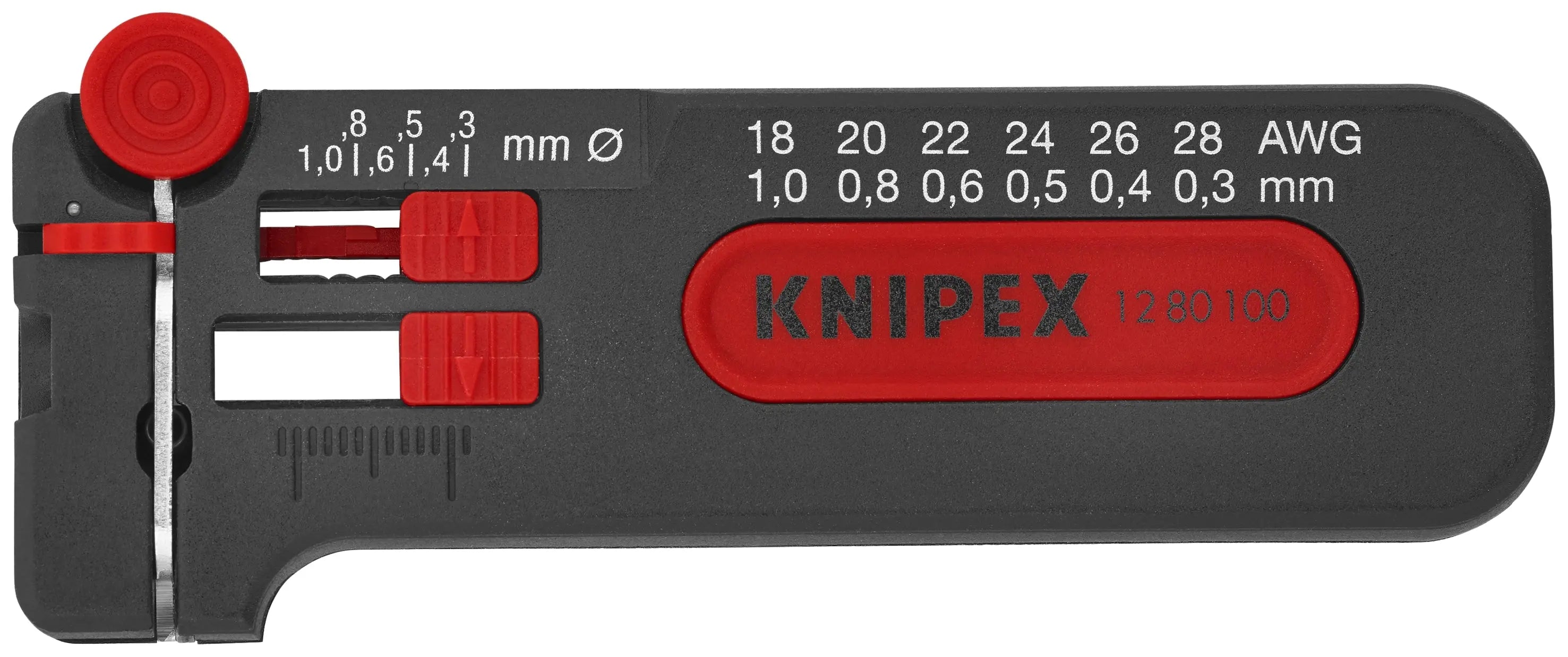 Knipex 12 80 100 SB KN | Precision Mini Wire Stripper, 18-28 AWG Knipex