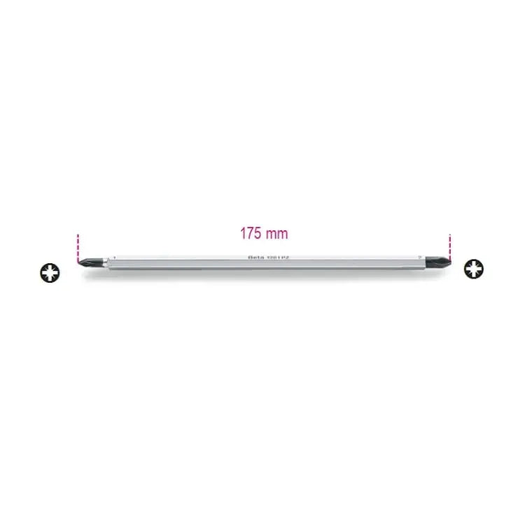 Beta Tools (Article# 1281PZ 1-2) Reversible Screwdriver for Cross Head Pozidriv-Supadriv Screws - BT 012810330 