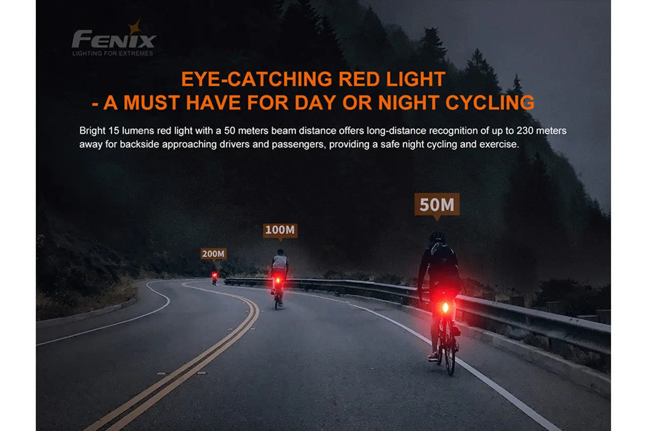 Fenix 15 Lumen Red Rechargeable Tail Light - F FX-BC05R-V2 Fenix