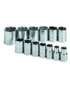 SK Tools Set of 13 1/2 in Drive 6-Point Chrome Standard Fractional Socket - SK 4113-6 SK Tools