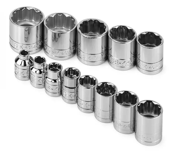 SK Tools - Set Socket 3/8dr Standard 12pt Fractional 13pc - 4653 SK Tools