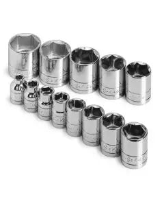 SK Tools - 13 Piece 3/8" Drive 6 Point Standard Fractional Chrome Socket Set - 4613 SK Tools