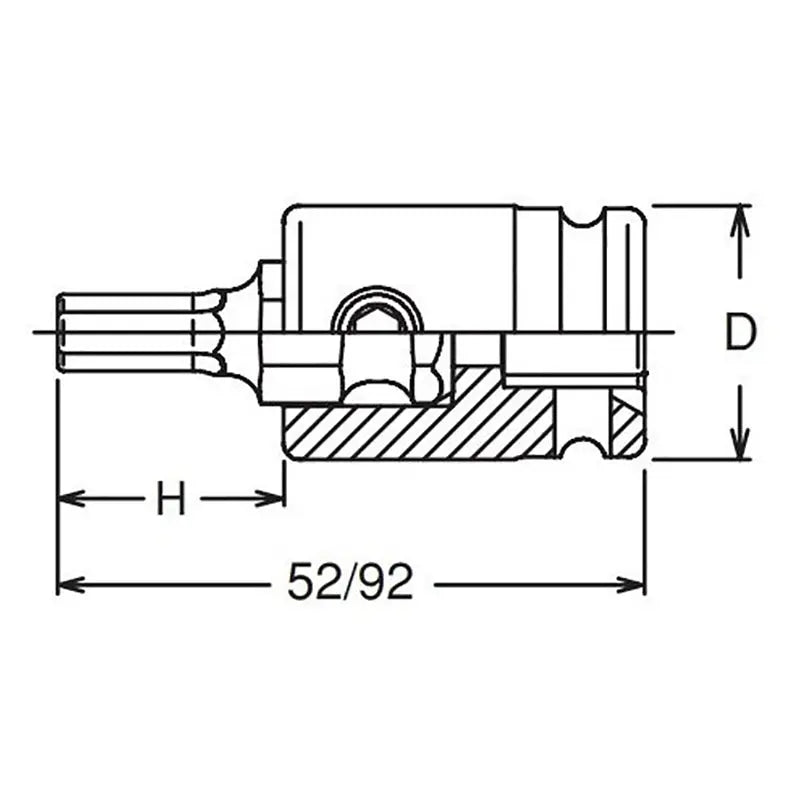 Ko-ken Tools 3/8 Sq. Dr. Bit Socket 3mm Hex Length 52mm Ko-ken Tools