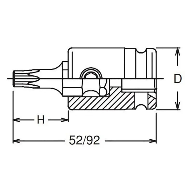 Ko-ken Tools 3/8 Sq. Dr. TORXÂ® T30 Bit Socket - Length 52mm Ko-ken Tools