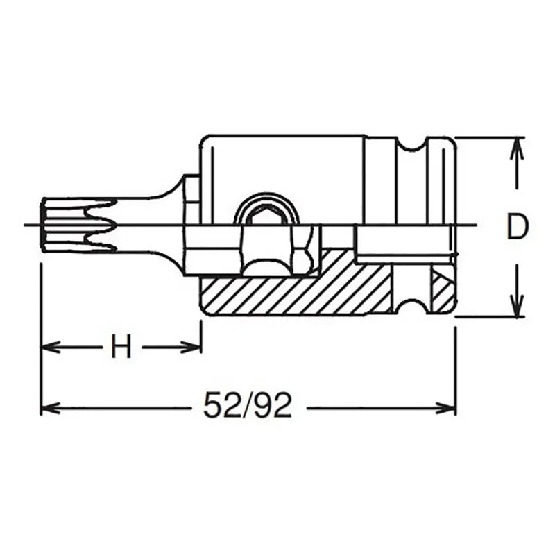 Ko-ken Tools 3/8 Sq. Dr. Impact TORXplusÂ® 60IP Bit Socket - Length 92mm Ko-ken Tools