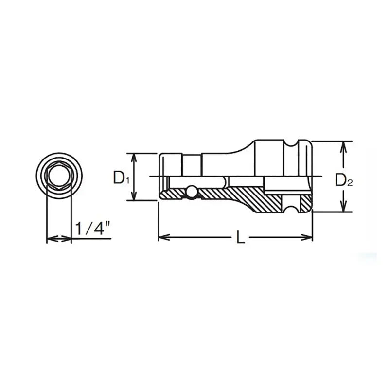 Ko-ken Tools 3/8 Sq. Dr. Bit Holder 1/4 Hex Length 40mm Ko-ken Tools
