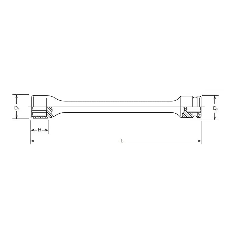 Ko-ken Tools 3/8 Sq. Dr. Extension Socket 9/16 6 point Length 150mm For Prop Shaft Ko-ken Tools