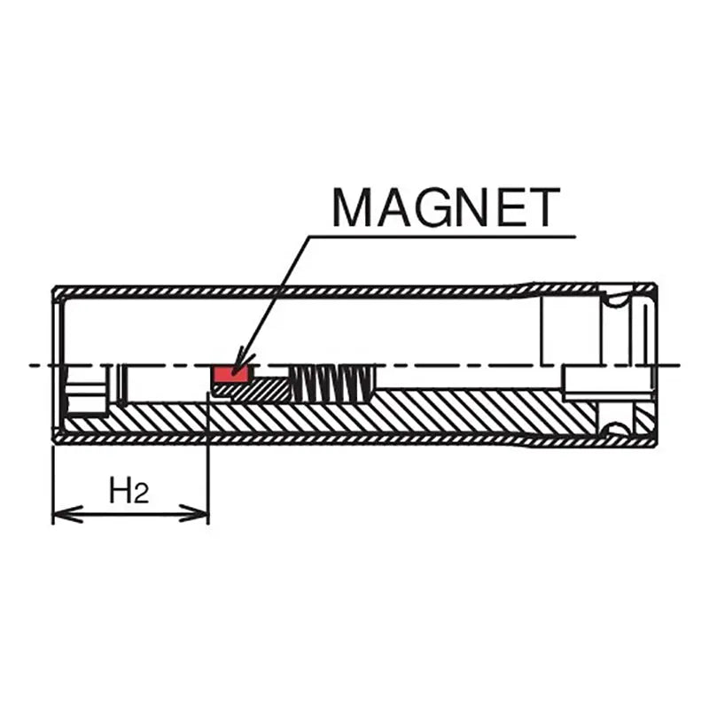 Ko-ken Tools 3/8 Sq. Dr. Socket with Plastic Protector 16mm 6 point Length 80mm Slide Magnet Turnable POM cover Ko-ken Tools