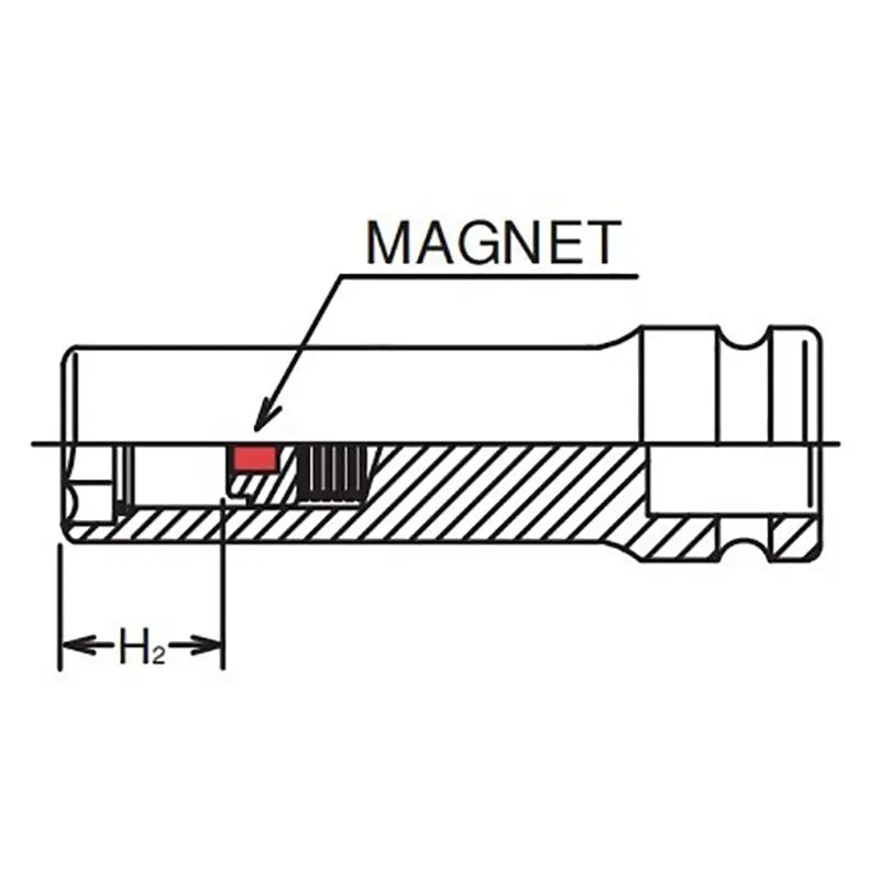 Ko-ken Tools 3/8 Sq. Dr. Socket 8mm 6 point Length 80mm Slide Magnet Ko-ken Tools