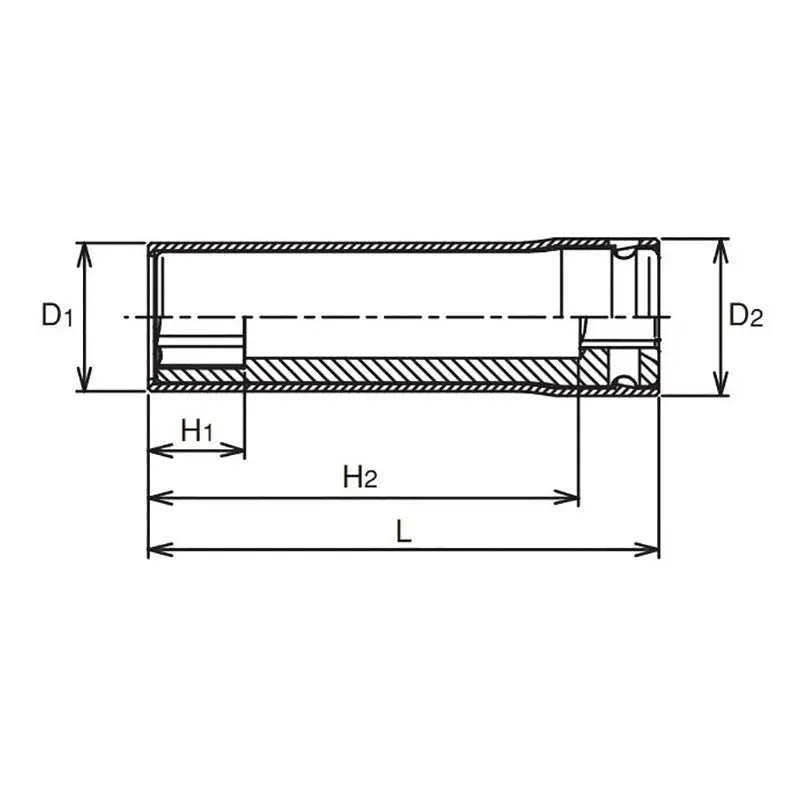 Ko-ken Tools 3/8 Sq. Dr. Socket with Plastic Protector 14mm 6 point Length 80mm Turnable POM cover Ko-ken Tools
