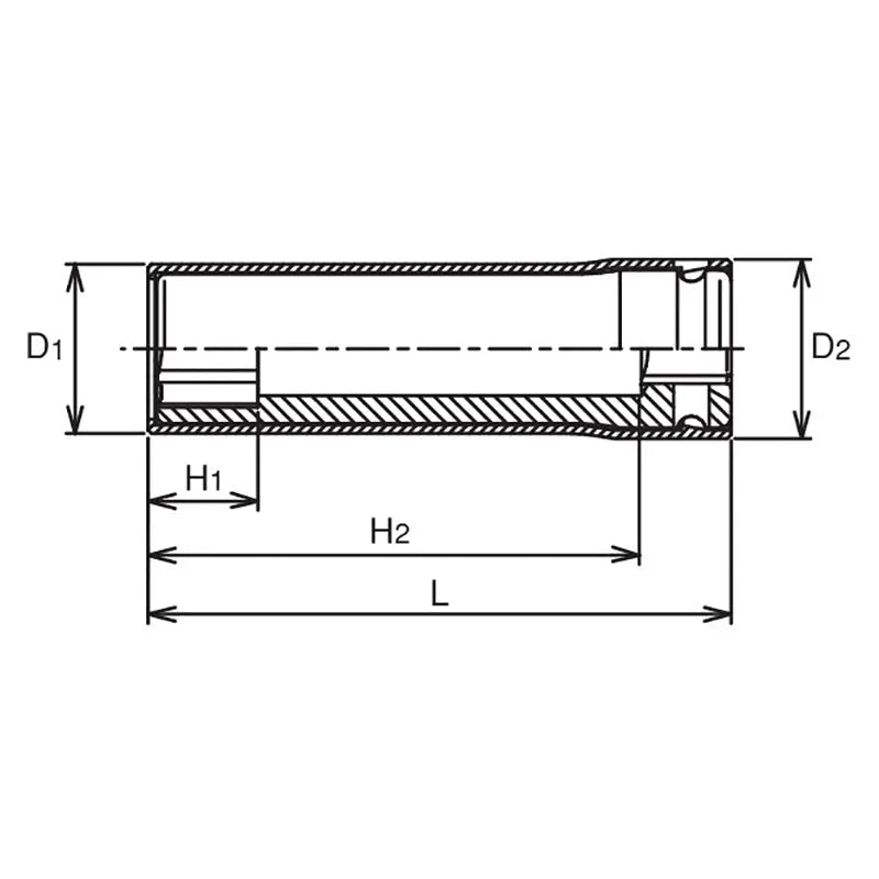 Ko-ken Tools 3/8 Sq. Dr. Socket with Plastic Protector 16mm 6 point Length 80mm Turnable POM cover Ko-ken Tools