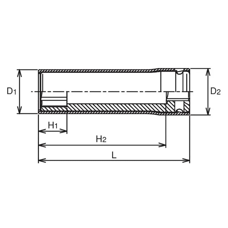 Ko-ken Tools 3/8 Sq. Dr. Socket with Plastic Protector 17mm 6 point Length 80mm Turnable POM cover Ko-ken Tools