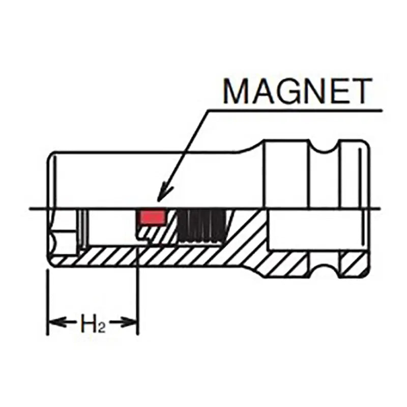 Ko-ken Tools 3/8 Sq. Dr. Socket 13mm 6 point Length 50mm Slide Magnet Ko-ken Tools