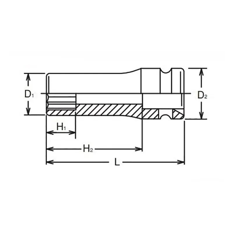 Ko-ken Tools 3/8 Sq. Dr. Socket 13mm 12 point Length 80mm Ko-ken Tools