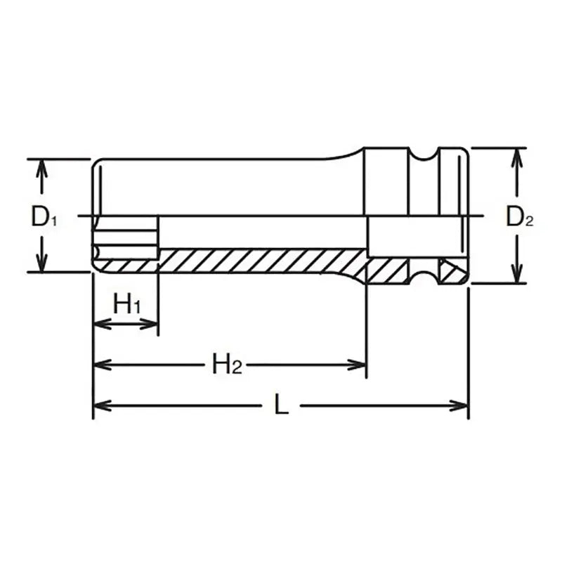 Ko-ken Tools 3/8 Sq. Dr. Socket 13mm Surface Drive Length 80mm Ko-ken Tools