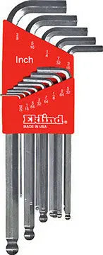 Eklind Set of 13 Bright Long Ball End Hexagon L-Key with Holder - EK 13313 Hexagon L-Key Set Eklind