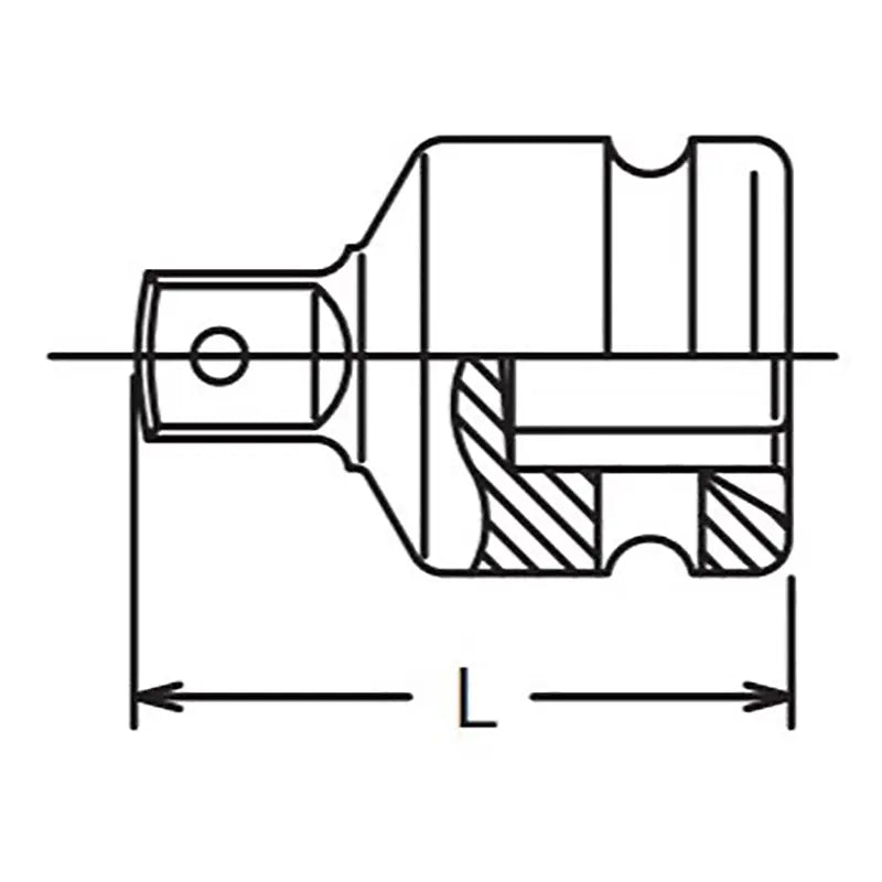 Ko-ken Tools 3/8 Sq. Dr. Adaptor 1/4 Square Length 27mm Ball type Ko-ken Tools