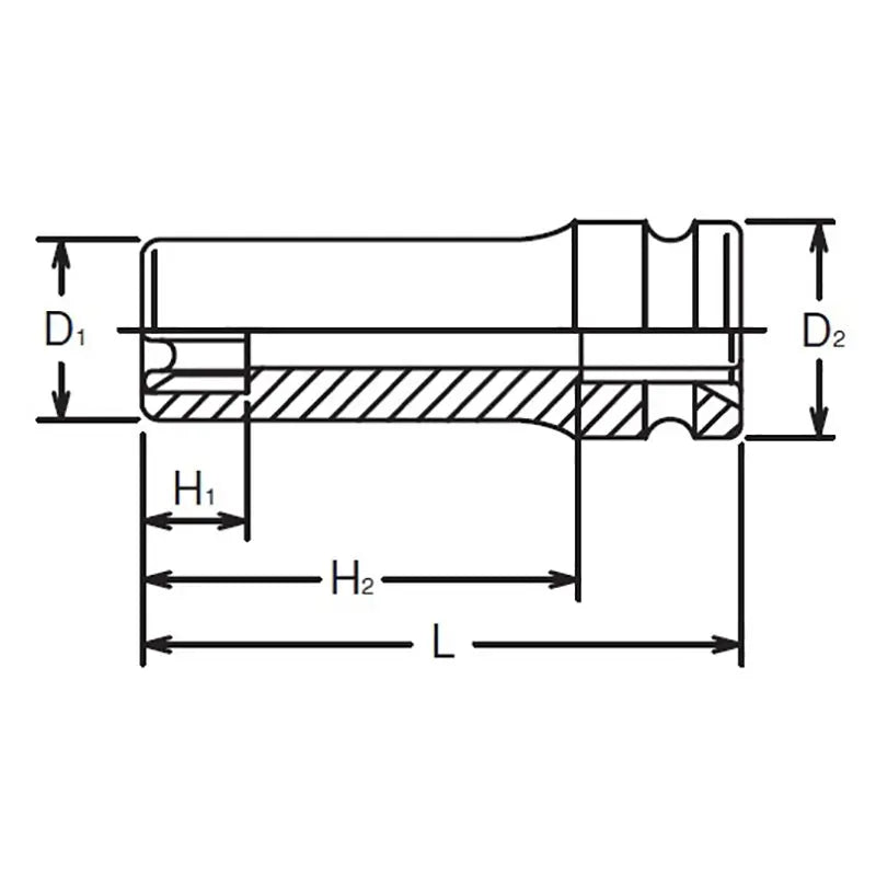 Ko-ken Tools 3/8 Sq. Dr. Impact Deep TORXÂ® E14 Socket - Length 80mm Ko-ken Tools