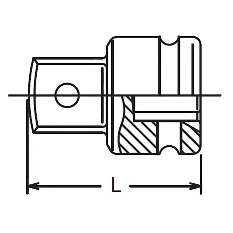 Ko-ken Tools 3/8 Sq. Dr. Adaptor 1/2 Square Length 32.5mm Ball type Ko-ken Tools