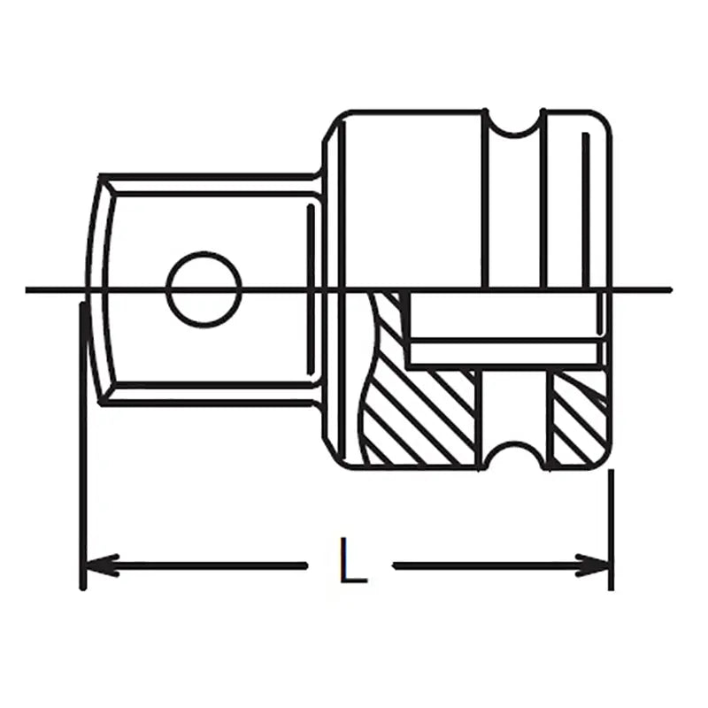 Ko-ken Tools 3/8 Sq. Dr. Adaptor 1/2 Square Length 32.5mm Pin type Ko-ken Tools