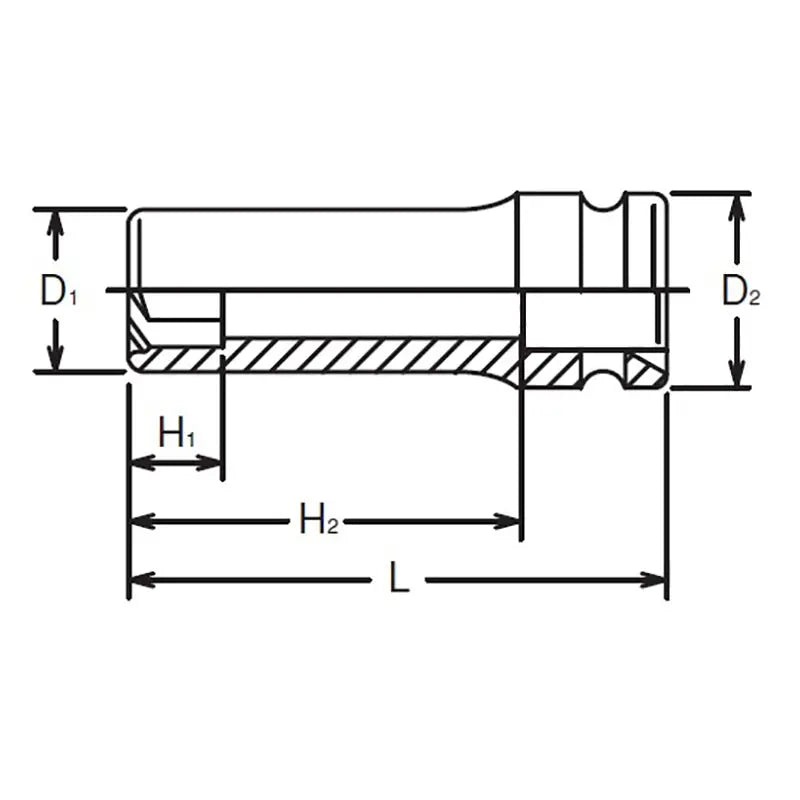 Ko-ken Tools 3/8 Sq. Dr. Socket 18mm Pathfinder Length 80mm Ko-ken Tools