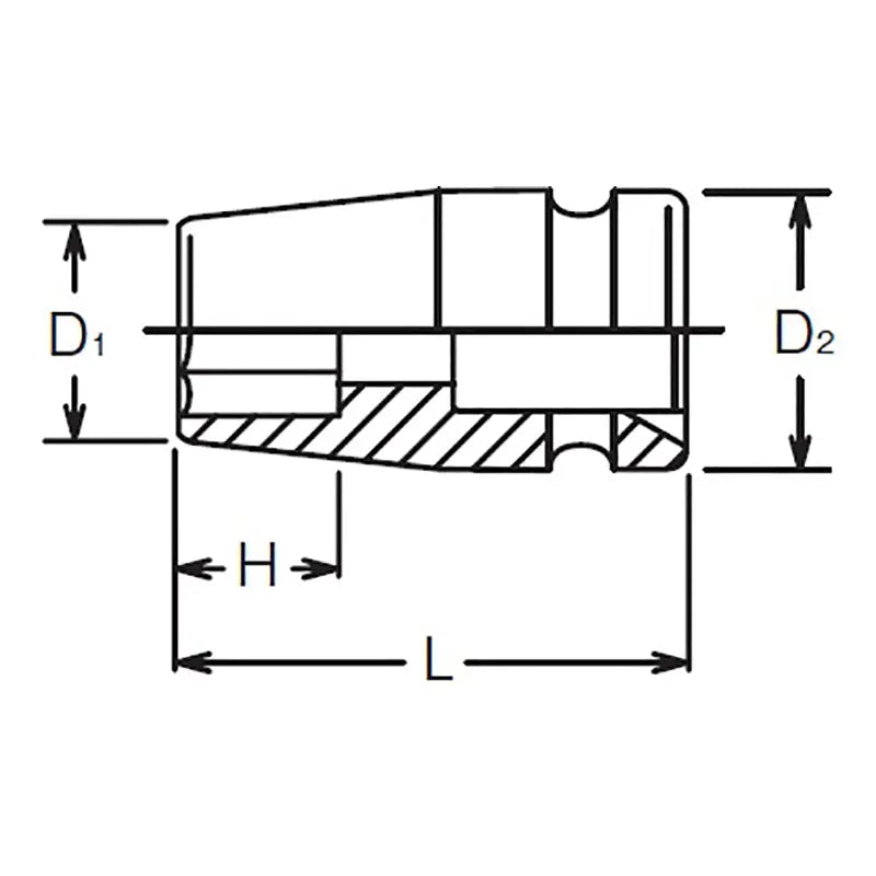 Ko-ken Tools 3/8 Sq. Dr. Socket 9/16 6 point Length 32mm Ko-ken Tools
