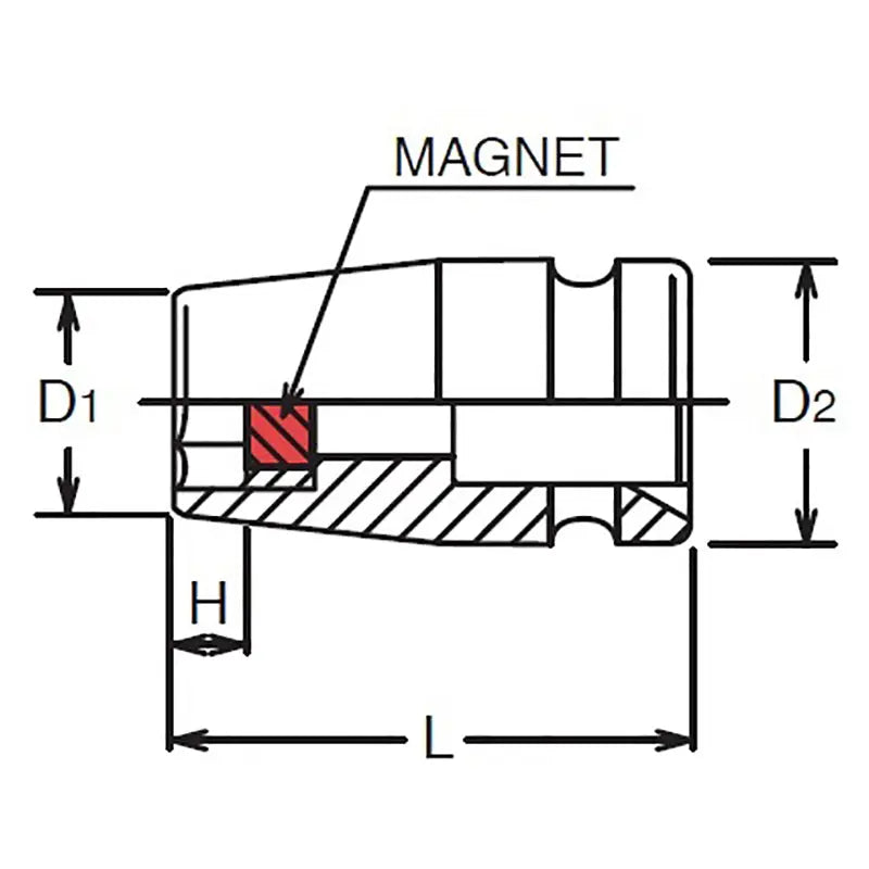 Ko-ken Tools 3/8 Sq. Dr. Socket 11/16 6 point Length 32mm Magnet Ko-ken Tools