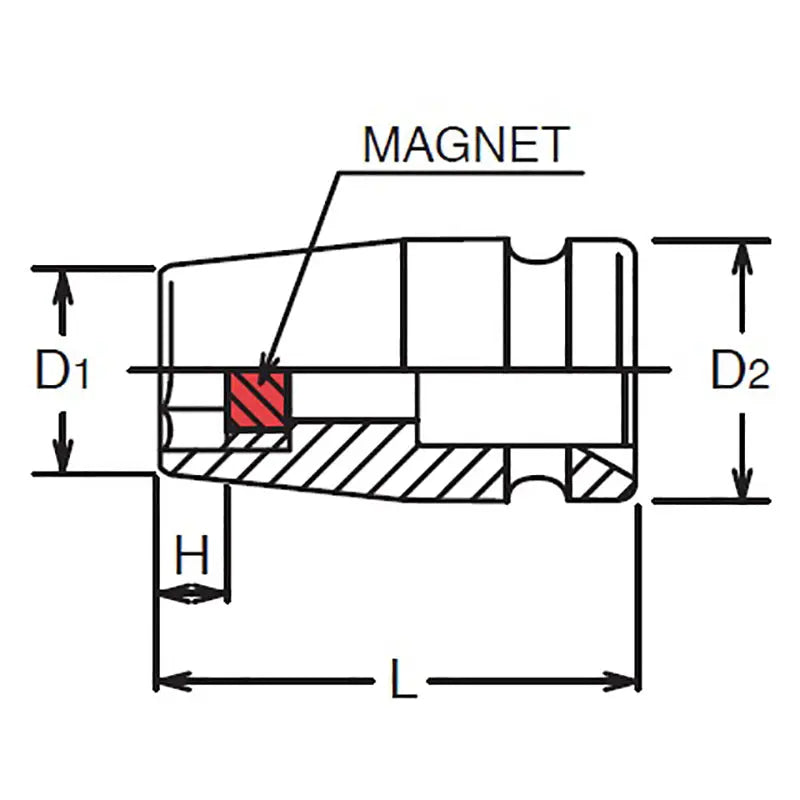 Ko-ken Tools 3/8 Sq. Dr. Socket 9/16 6 point Length 32mm Magnet Ko-ken Tools