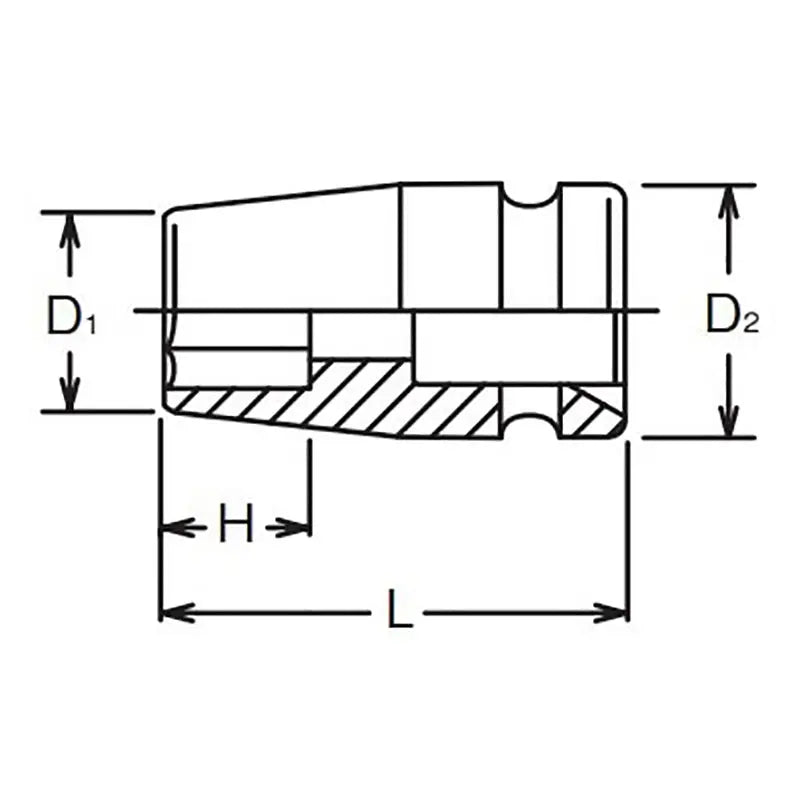 Ko-ken Tools 3/8 Sq. Dr. Socket 12mm 6 point Length 32mm Ko-ken Tools