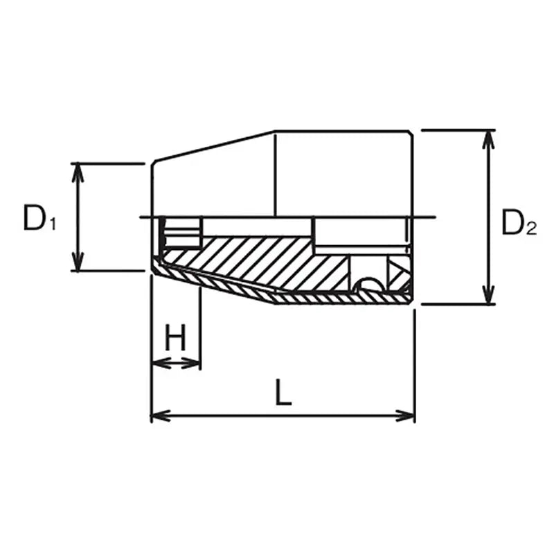 Ko-ken Tools 3/8 Sq. Dr. Socket with Plastic Protector 13mm 6 point Length 33.3mm Turnable POM cover Ko-ken Tools