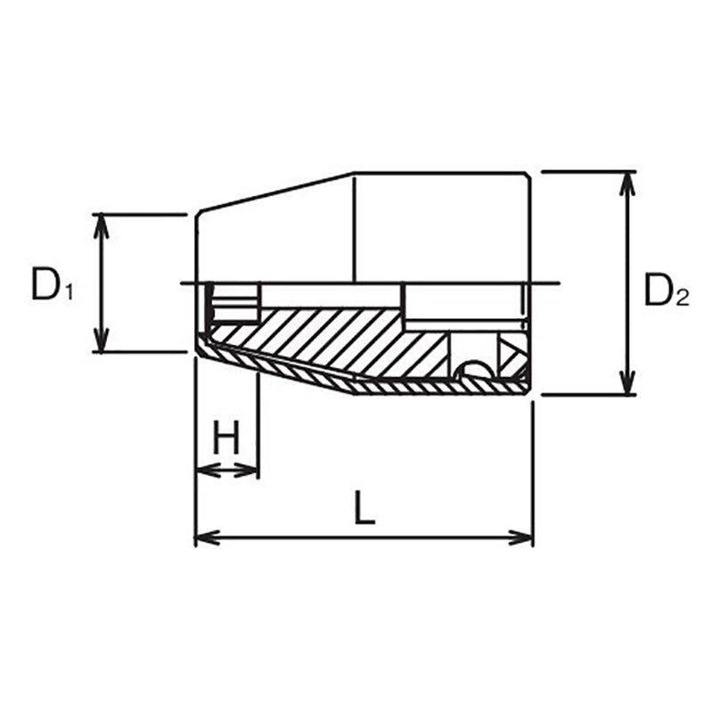 Ko-ken Tools 3/8 Sq. Dr. Socket with Plastic Protector 16mm 6 point Length 33.3mm Turnable POM cover
