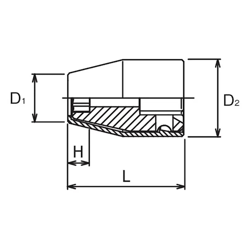 Ko-ken Tools 3/8 Sq. Dr. Socket with Plastic Protector 17mm 6 point Length 33.3mm Turnable POM cover Ko-ken Tools
