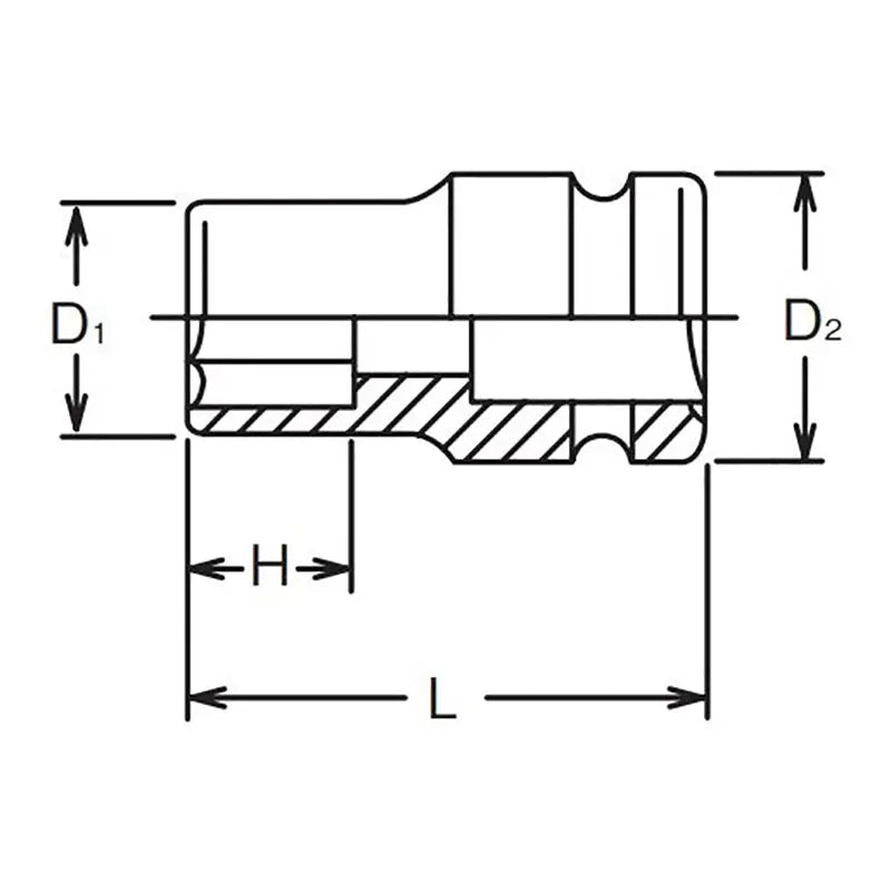 Ko-ken Tools 3/8 Sq. Dr. Socket 6mm 6 point Length 32mm Thin walled Ko-ken Tools