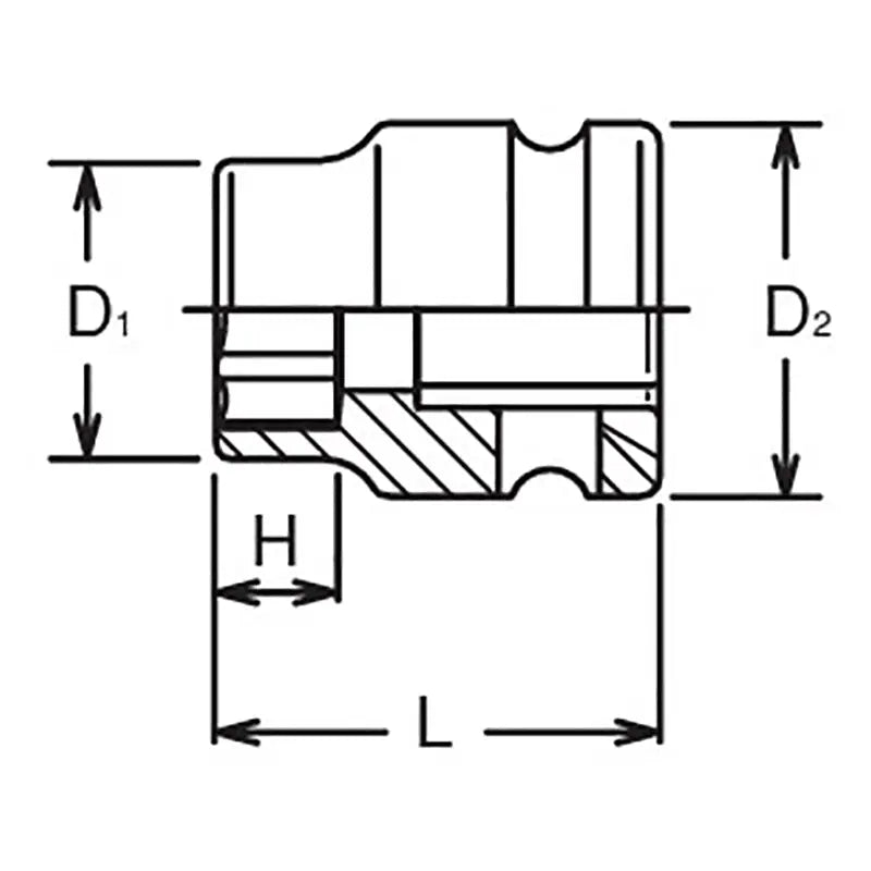 Ko-ken Tools 3/8 Sq. Dr. Socket 11mm 6 point Length 22mm Thin walled Ko-ken Tools