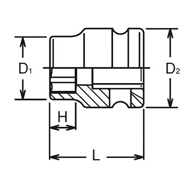 Ko-ken Tools 3/8 Sq. Dr. Socket 18mm 6 point Length 25mm Thin walled Ko-ken Tools